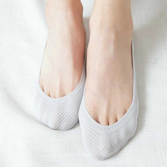 Women Cotton Hollow Out Invisible Breathable Low Cut Socks Non Skid Sock