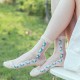 Women Cotton Lace Transparent Breathable Skid Resistance Long Tube Sock