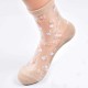 Women Cotton Lace Transparent Breathable Skid Resistance Long Tube Sock