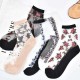 Women Cotton Lace Transparent Breathable Skid Resistance Long Tube Sock