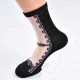 Women Cotton Lace Transparent Breathable Skid Resistance Long Tube Sock