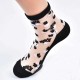 Women Cotton Lace Transparent Breathable Skid Resistance Long Tube Sock