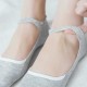 Women Cotton Lace-up Hollow  Ankle Socks Breathable Anti-skid Soft Boat Socsk