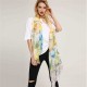 Women Cotton Lightweight Peony Printting Scarves Fashion Summer Outdoor Flower Shawl Scarf