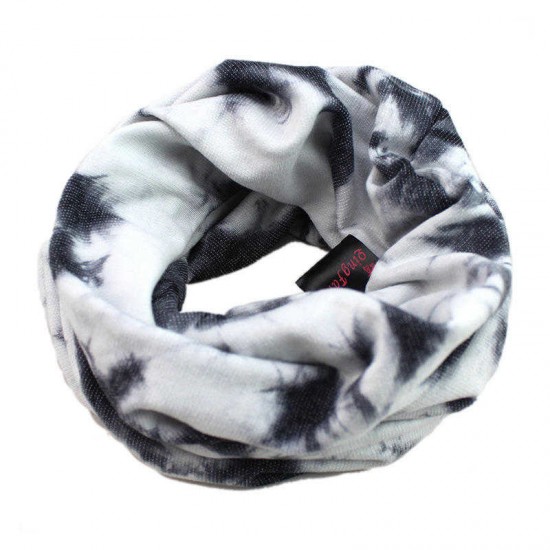 Women Cotton Multi-Purpose Hooded Beanie Scarf Printing Tactical Riding Headband