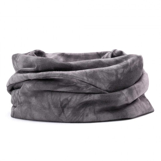 Women Cotton Multi-Purpose Hooded Beanie Scarf Printing Tactical Riding Headband