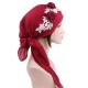 Women Cotton Muslim Turban Cap Thin Elastic Chemo Scarf Hat Flower Beanies Cap