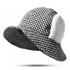 Women Cotton Plaid Wide Brimmed Earmuffs Bucket Cap Outdoor Winter Warm Fisherman Hat