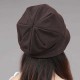 Women Cotton Plain Octagon Earmuffs Beanie Hat Vintage Good Elastic Bonnet Caps