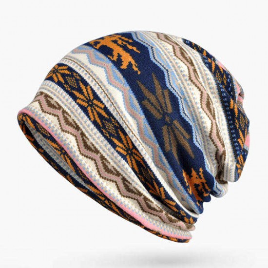 Women Cotton Print Bonnet Cap Comfortable Multi-function Neck Scarves Casual Windproof Visor Hat