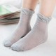 Women Cotton Ultra Thin Silk Elastic Mesh Socks Summer Solid Color Breathable Ankle Socks