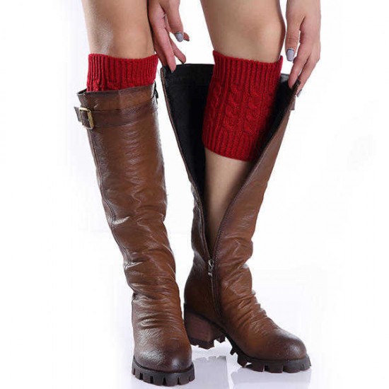 Women Crochet Knitted Leg Warmers Winter Warm Boot Cuffs Warmers