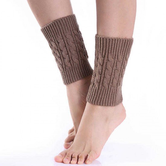 Women Crochet Knitted Leg Warmers Winter Warm Boot Cuffs Warmers