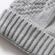 Women Crochet Knitted Warm Beanie Hat Solid Casual Winter Outdoor Thick Cap