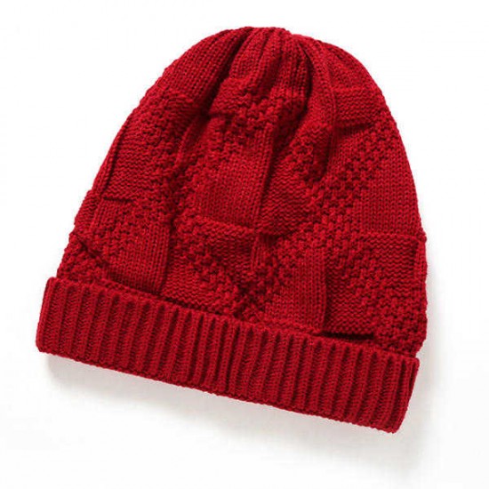 Women Crochet Knitted Warm Beanie Hat Solid Casual Winter Outdoor Thick Cap