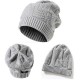 Women Crochet Knitted Warm Beanie Hat Solid Casual Winter Outdoor Thick Cap