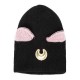 Women Crochet Knitting Beanie Hat Lovely Moon Embroidery Cat Ear Pattern Ski Warm Cap