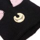 Women Crochet Knitting Beanie Hat Lovely Moon Embroidery Cat Ear Pattern Ski Warm Cap