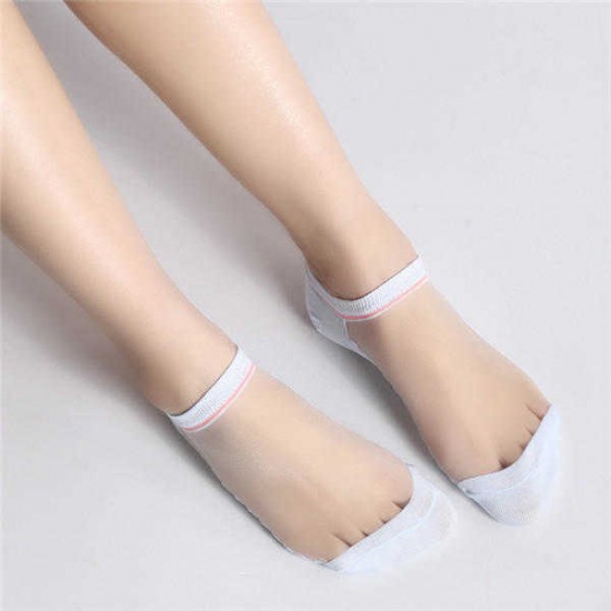 Women Crystal Wire Short Tude Socks Breathable Jacquard Deodorant Boat Socks