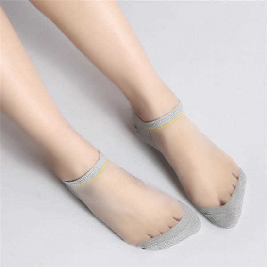 Women Crystal Wire Short Tude Socks Breathable Jacquard Deodorant Boat Socks