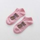 Women Cute Cartoon Cats Pattern Boat Socks Casual Harajuku Style Cotton Breathable Socks