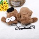 Women Cute Cartoon Gloves Big Eye Dog Winter Warm Novelty Plush Thick Wrist Mittens