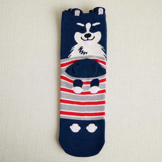 Women Cute Cartoon Middle Tube Socks Breathable Soft Good Elastic Multi-Color Sport Socks