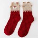 Women Cute Christmas Elk Cotton Socks Warm Soft Middle Tube Socks