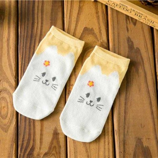 Women Cute Cotton Cartoon Socks Candy Bar Antenna Catwoman Invisible Socks