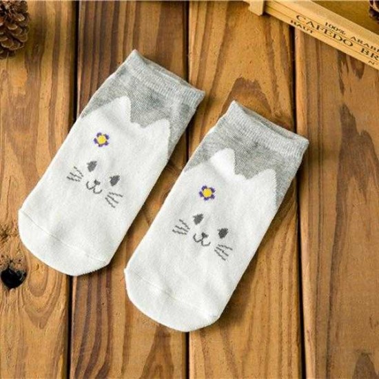 Women Cute Cotton Cartoon Socks Candy Bar Antenna Catwoman Invisible Socks