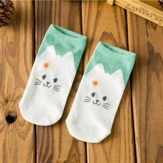 Women Cute Cotton Cartoon Socks Candy Bar Antenna Catwoman Invisible Socks