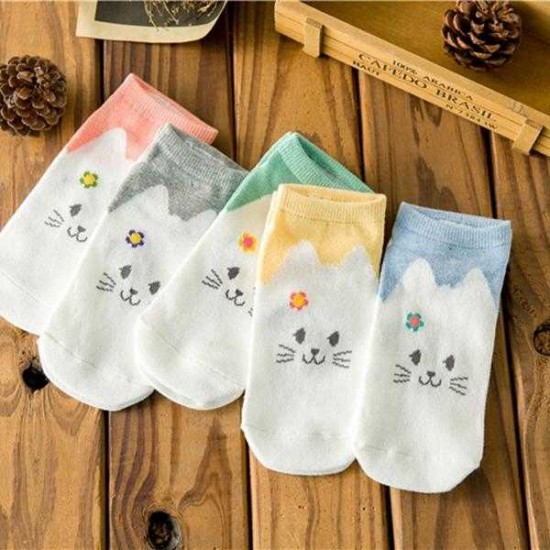 Women Cute Cotton Cartoon Socks Candy Bar Antenna Catwoman Invisible Socks