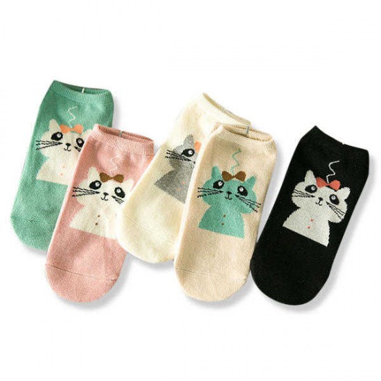 Women Cute Cotton Cartoon Socks Candy Bar Antenna Catwoman Socks