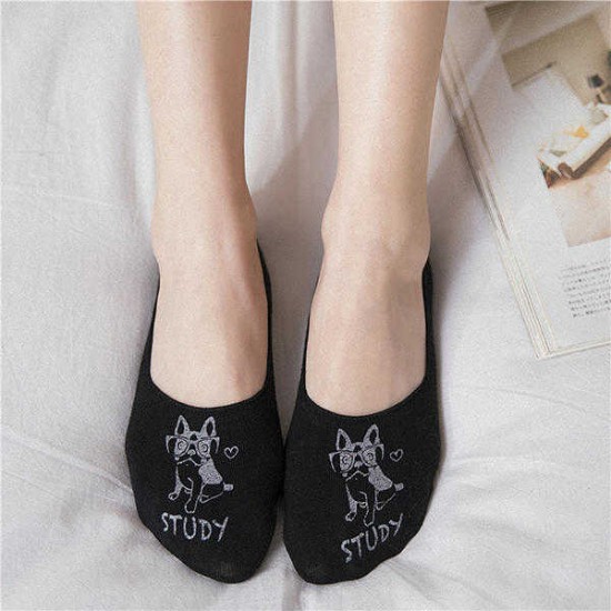 Women Cute Cottton Low Cut Ankle Socks Leisure Skid Resistant Breathable Deodorization Sock