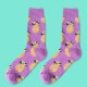 Women Cute Harajuku Fruit Print Middle Tube Socks Winter Cotton Warm Socks