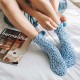 Women Cute Mixed Color Coral Velvet Socks Winter Thicken Warm Middle Tube Socks