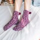 Women Cute Mixed Color Coral Velvet Socks Winter Thicken Warm Middle Tube Socks