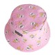 Women Cute Printing Cotton Bucket Hat Casual Double-Wear Sunscreen Fruit Bucket Cap