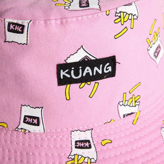 Women Cute Printing Cotton Bucket Hat Casual Double-Wear Sunscreen Fruit Bucket Cap