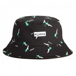 Women Cute Printing Cotton Bucket Hat Casual Double-Wear Sunscreen Fruit Bucket Cap