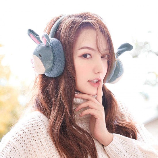 Women Cute Rabbit Pig Pattern Warm Earmuff Plush Windproof Ear Warmer