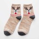 Women Deer Painting Cotton Socks Retro Christmas Warm Ankle Socks