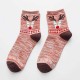 Women Deer Painting Cotton Socks Retro Christmas Warm Ankle Socks