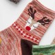 Women Deer Painting Cotton Socks Retro Christmas Warm Ankle Socks