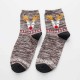 Women Deer Painting Cotton Socks Retro Christmas Warm Ankle Socks