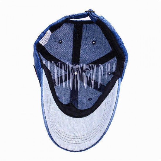 Women Denim Applique Rose Hat Sunshade Outdoor Baseball Cap