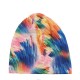 Women Double Hat Scarf Color Printing Stripe Fashion Bonnet Cap Multi-function Neck Scarves