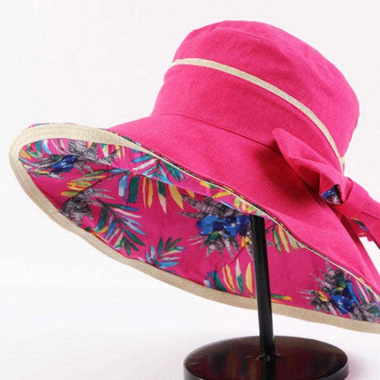 Women Double-Side Wide Birm Summer Sun Hat Gardening Beach Outdoor Sunscreen Visor Cap