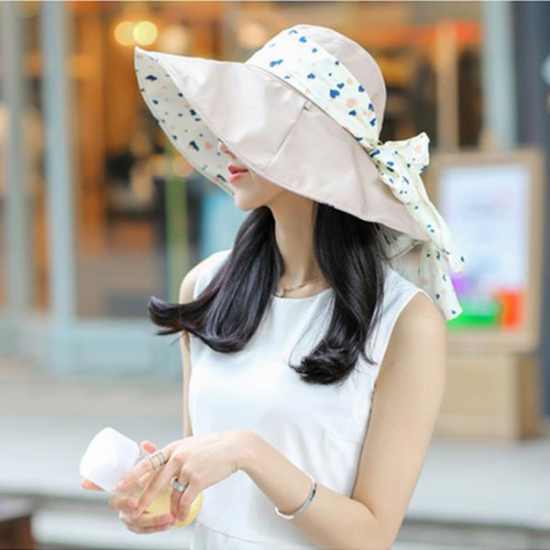 Women Double Sided Wear Outdooors Beach Sun Protective Hat Driving Anti-UV Wide Brim Visor Cap