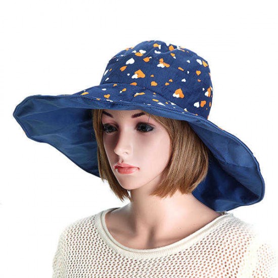 Women Double Sided Wear Outdooors Beach Sun Protective Hat Driving Anti-UV Wide Brim Visor Cap